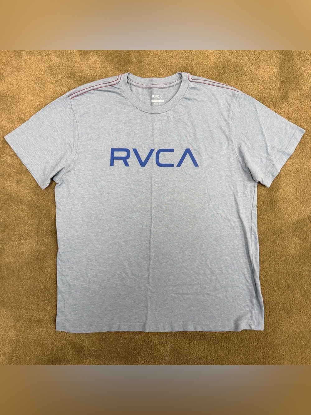 RVCA Men's Crew Neck Logo T-Shirt Industrial Blue